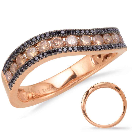 ELIE AZZI 0.85 ctw. ROSE GOLD & BLACK DIAMOND BAND D4169BLRG