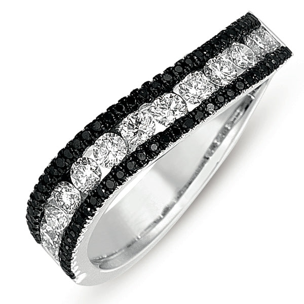 ELIE AZZI 0.85 ctw. WHITE GOLD & BLACK DIAMOND BAND D4169BLWG