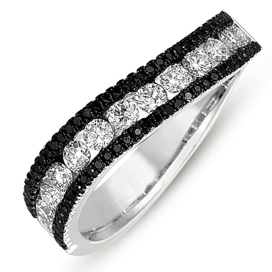 ELIE AZZI 0.85 ctw. WHITE GOLD & BLACK DIAMOND BAND D4169BLWG