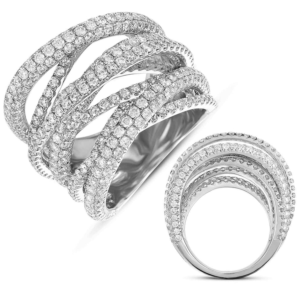 ELIE AZZI 6.61 ctw. WHITE GOLD PAVE BAND D4175WG