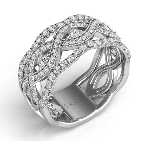 ELIE AZZI 0.83 ctw. WHITE GOLD DIAMOND FASHION RING D4195WG