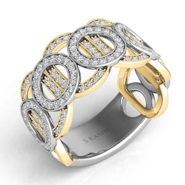 ELIE AZZI 0.68 ctw. YELLOW & WHITE GOLD DIAMOND FASHION RING D4196YW