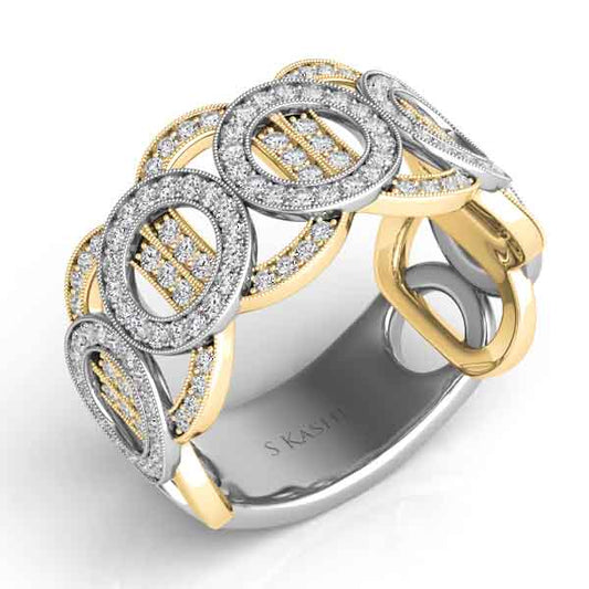 ELIE AZZI 0.68 ctw. YELLOW & WHITE GOLD DIAMOND FASHION RING D4196YW