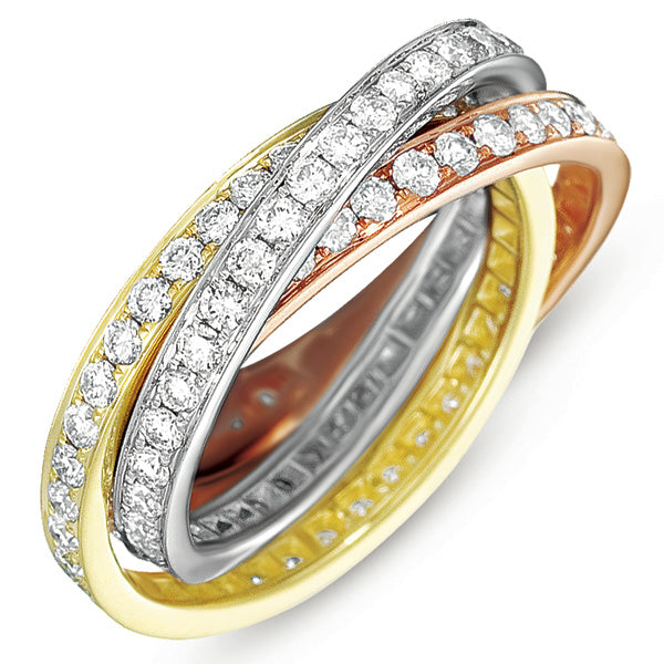 ELIE AZZI 2.19 ctw. ROSE & YELLOW & WHITE PAVE BANDS D4210RYW