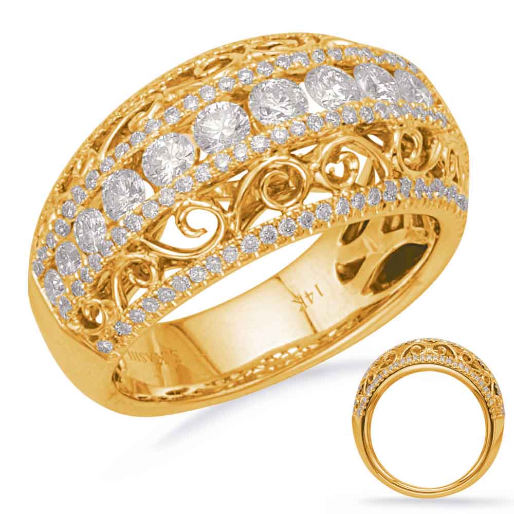 ELIE AZZI 1.19 ctw. YELLOW GOLD DIAMOND FASHION RING D4226YG