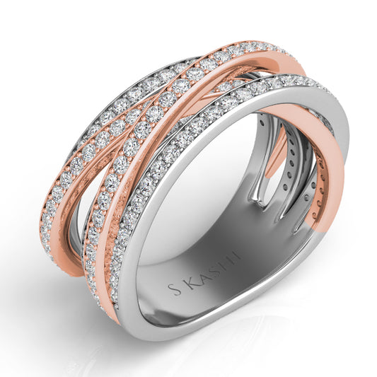 ELIE AZZI 1.11 ctw. ROSE & WHITE GOLD DIAMOND FASHION RING D4227RW