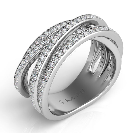ELIE AZZI 1.11 ctw. WHITE GOLD DIAMOND FASHION RING D4227WG