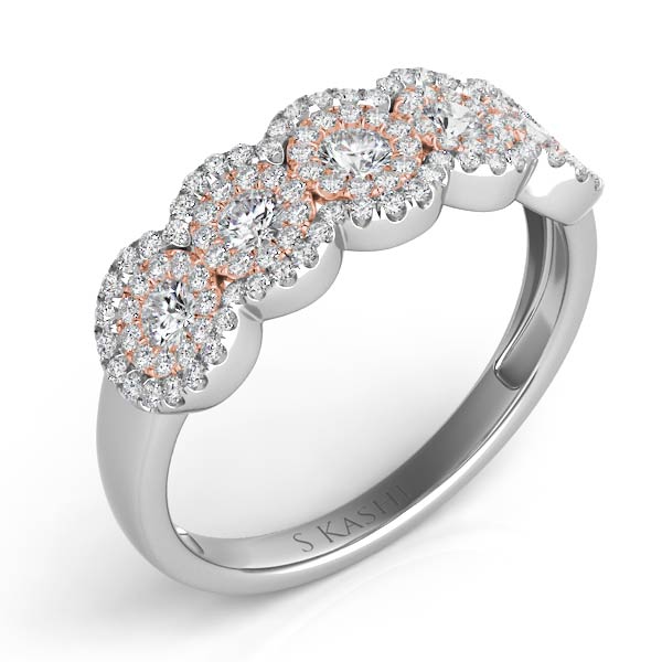 ELIE AZZI 0.66 ctw. ROSE & WHITE GOLD DIAMOND FASHION RING D4229RW