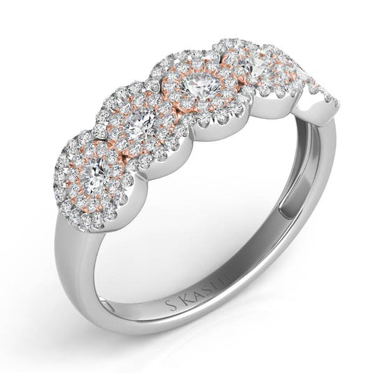 ELIE AZZI 0.66 ctw. ROSE & WHITE GOLD DIAMOND FASHION RING D4229RW