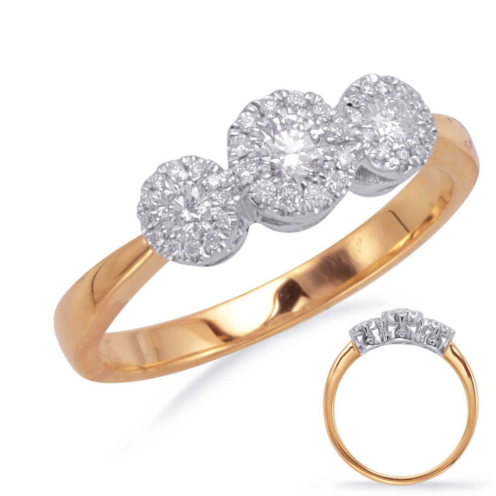 ELIE AZZI 0.36 ctw. ROSE & WHITE GOLD DIAMOND FASHION RING D4243RW