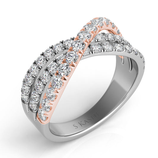 ELIE AZZI 1.03 ctw. ROSE & WHITE GOLD DIAMOND FASHION RING D4262RW