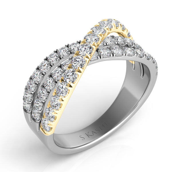 ELIE AZZI 1.03 ctw. YELLOW & WHITE GOLD DIAMOND FASHION RING D4262YW