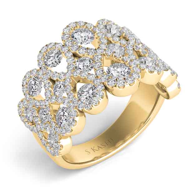 ELIE AZZI 2.23 ctw. YELLOW GOLD DIAMOND FASHION RING D4263YG