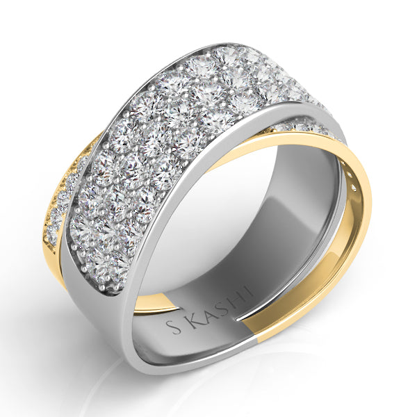 ELIE AZZI 1.66 ctw. YELLOW & WHITE GOLD DIAMOND FASHION RING D4271YW