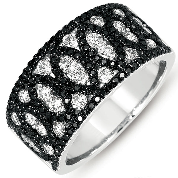 ELIE AZZI 1.32 ctw. WHITE GOLD BLACK & WHITE DIAMOND RING D4273BLWG