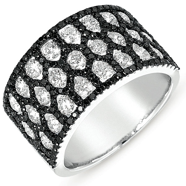 ELIE AZZI 2.07 ctw. WHITE GOLD BLACK & WHITE DIAMOND RING D4276BLWG