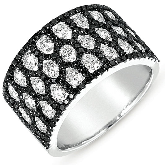 ELIE AZZI 2.07 ctw. WHITE GOLD BLACK & WHITE DIAMOND RING D4276BLWG