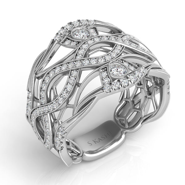 ELIE AZZI 0.77 ctw. WHITE GOLD DIAMOND FASHION RING D4291WG