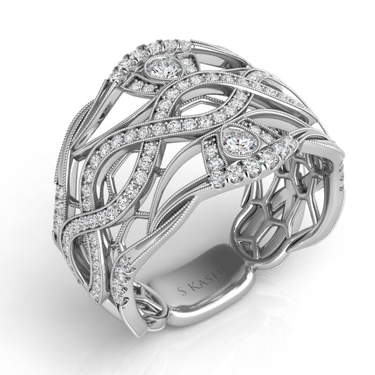ELIE AZZI 0.77 ctw. WHITE GOLD DIAMOND FASHION RING D4291WG