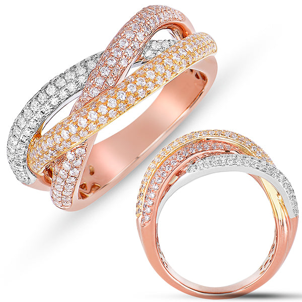 ELIE AZZI 0.91 ctw. ROSE & YELLOW & WHITE FASHION RING D4301RYW