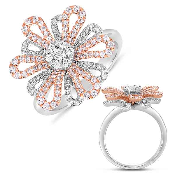 ELIE AZZI 0.95 ctw. ROSE & WHITE GOLD FASHION DIAMOND RING D4305RW