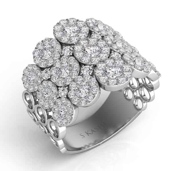 ELIE AZZI 2.98 ctw. WHITE GOLD DIAMOND FASHION RING D4310WG