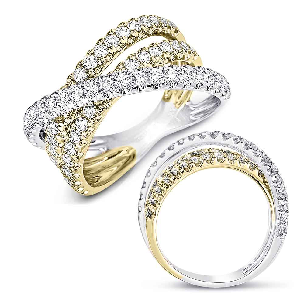 ELIE AZZI 1.23 ctw. YELLOW & WHITE GOLD FASHION RING D4311YW