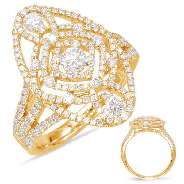 ELIE AZZI 1.09 ctw. YELLOW GOLD FASHION RING D4316YG
