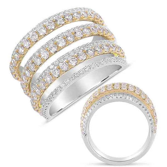 ELIE AZZI 2.19 ctw. WHITE & YELLOW GOLD PAVE DIAMOND RING D4334YW