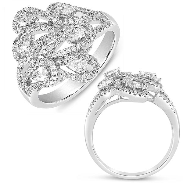 ELIE AZZI 0.96 ctw. WHITE GOLD DIAMOND FASHION RING D4341WG