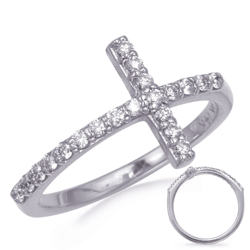 ELIE AZZI 0.29 ctw. WHITE GOLD CROSS RING 2.0MM D4350WG