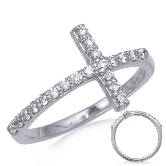 ELIE AZZI 0.29 ctw. WHITE GOLD CROSS RING 2.0MM D4350WG