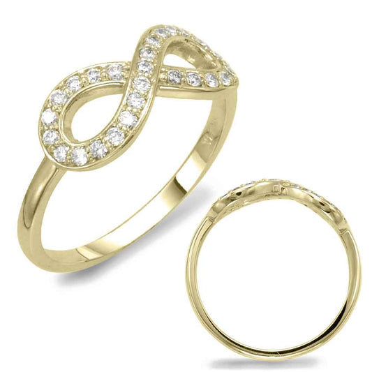 ELIE AZZI 0.26 ctw. YELLOW GOLD INFINITY SIGN RING D4357YG