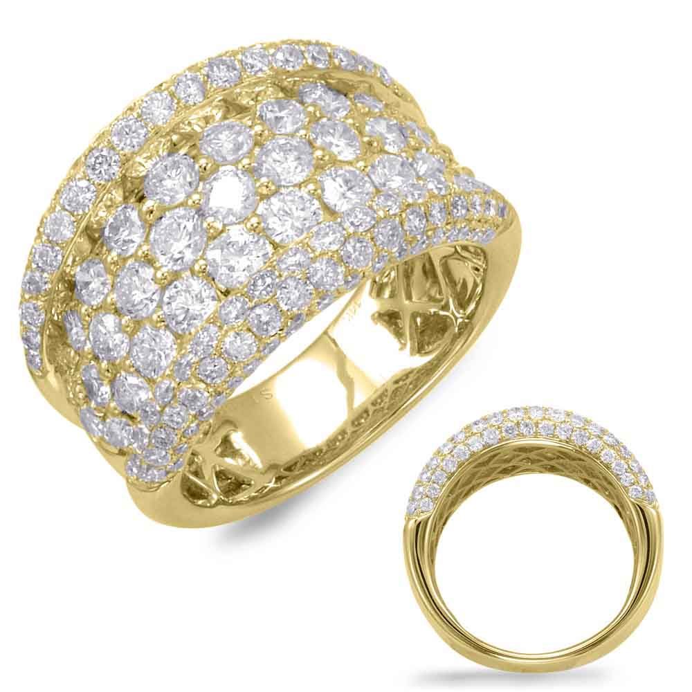 ELIE AZZI 3.46 ctw. YELLOW GOLD DIAMOND FASHION RING D4370YG
