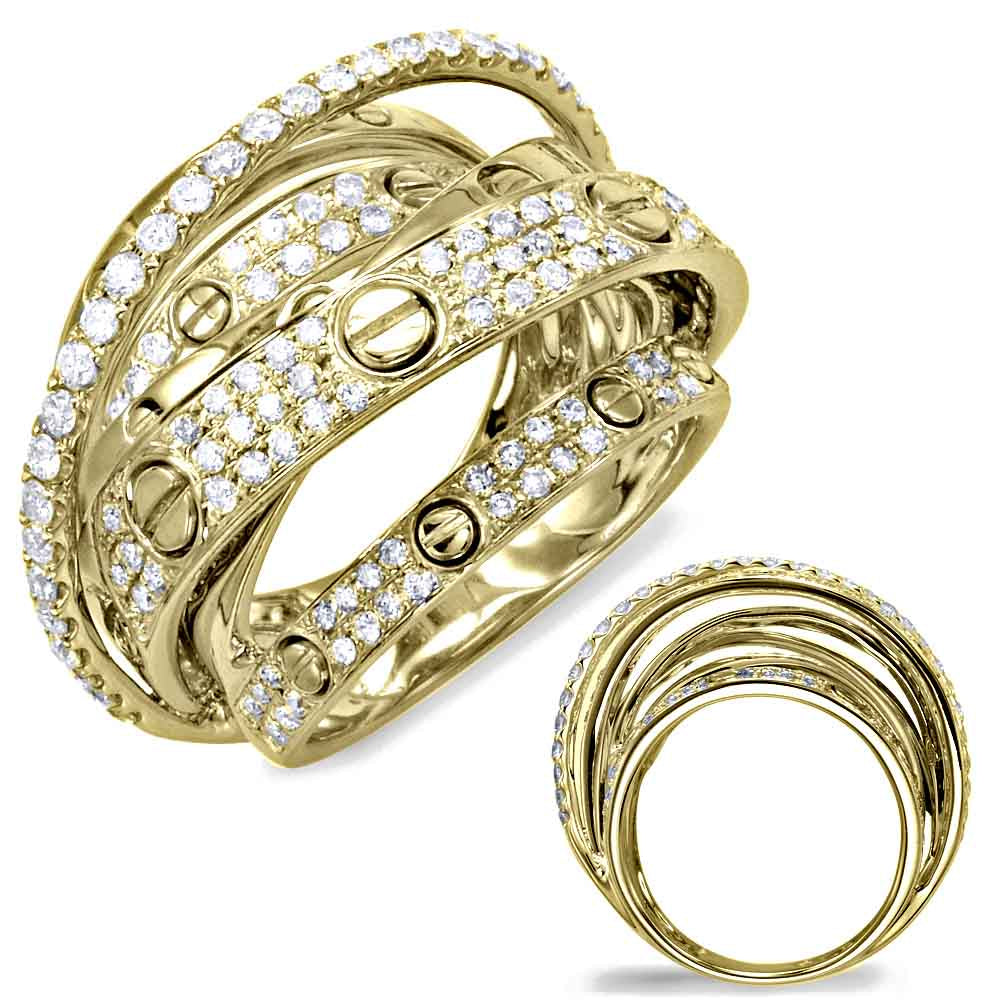 ELIE AZZI 1.29 ctw. YELLOW GOLD DIAMOND FASHION RING D4373YG