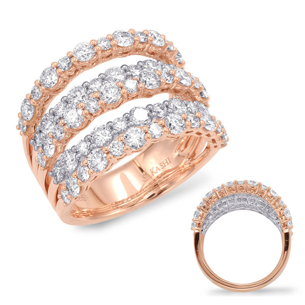 ELIE AZZI 3.01 ctw. WHITE & ROSE GOLD PAVE RING D4382RW
