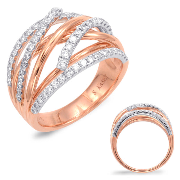 ELIE AZZI 0.66 ctw. ROSE & WHITE GOLD FASHION RING D4383RW