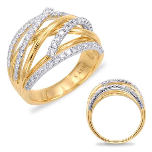 ELIE AZZI 0.66 ctw. YELLOW & WHITE GOLD FASHION RING D4383YW