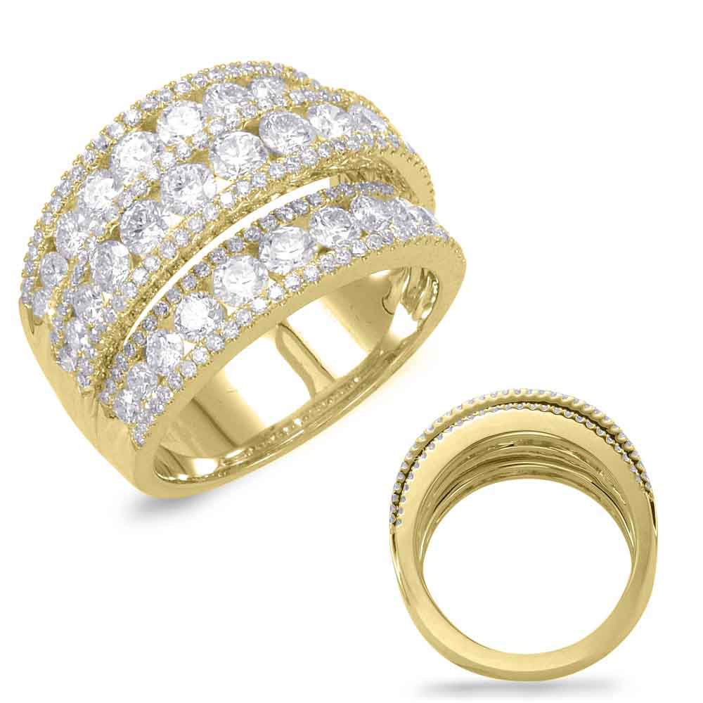 ELIE AZZI 2.86 ctw. YELLOW GOLD DIAMOND FASHION RING D4393YG
