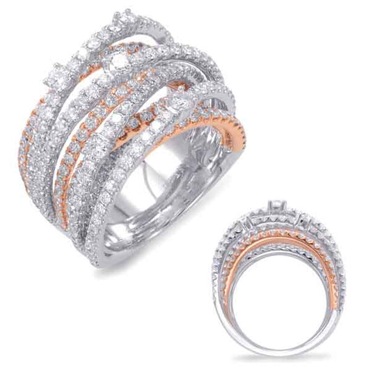 ELIE AZZI 3.48 ctw. WHITE & ROSE GOLD PAVE RING D4398RW