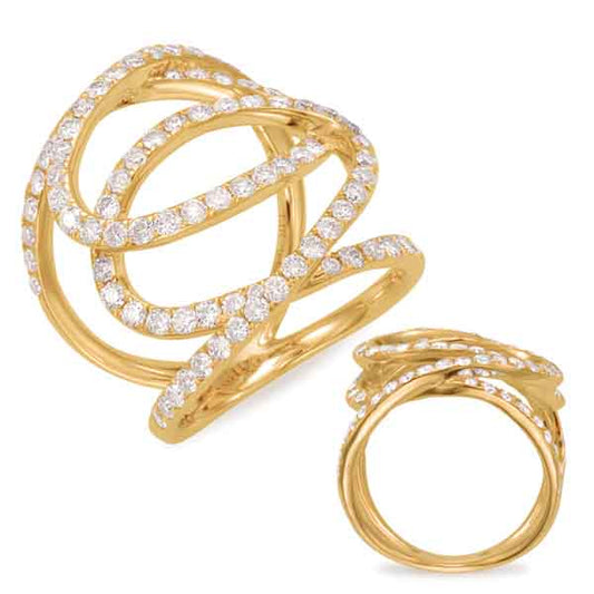 ELIE AZZI 1.45 ctw. YELLOW GOLD DIAMOND FASHION RING D4405YG