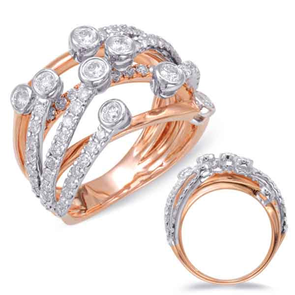 ELIE AZZI 1.49 ctw. WHITE & ROSE DIAMOND FASHION RING D4409RW