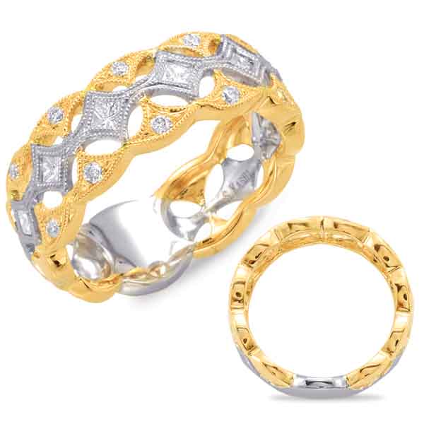 ELIE AZZI 0.42 ctw. WHITE & YELLOW GOLD PAVE BAND D4415YW