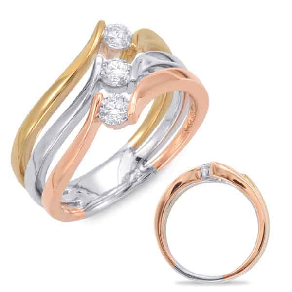 ELIE AZZI 0.40 ctw. ROSE & WHITE & YELLOW GOLD FASHION RING D4417RYW