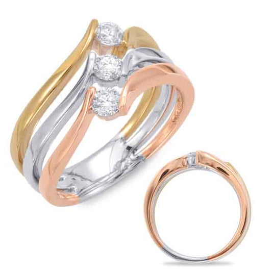 ELIE AZZI 0.40 ctw. ROSE & WHITE & YELLOW GOLD FASHION RING D4417RYW