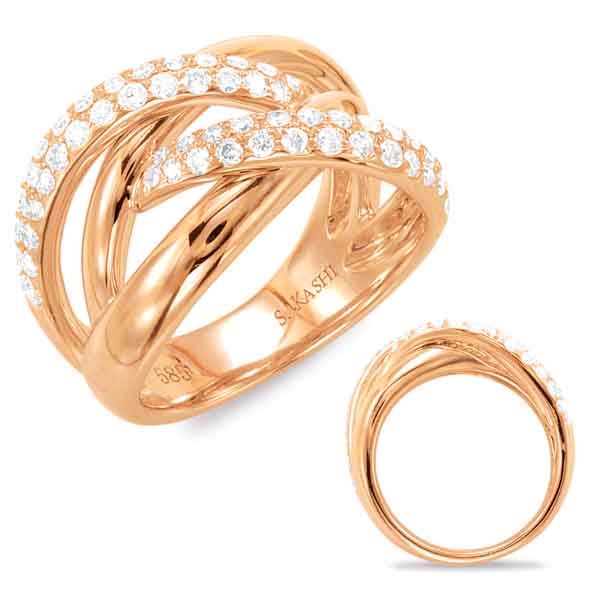 ELIE AZZI 0.72 ctw. ROSE GOLD DIAMOND FASHION RING D4418RG