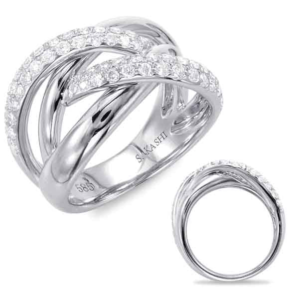 ELIE AZZI 0.72 ctw. WHITE GOLD DIAMOND FASHION RING D4418WG