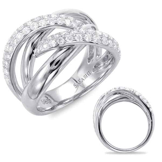 ELIE AZZI 0.72 ctw. WHITE GOLD DIAMOND FASHION RING D4418WG