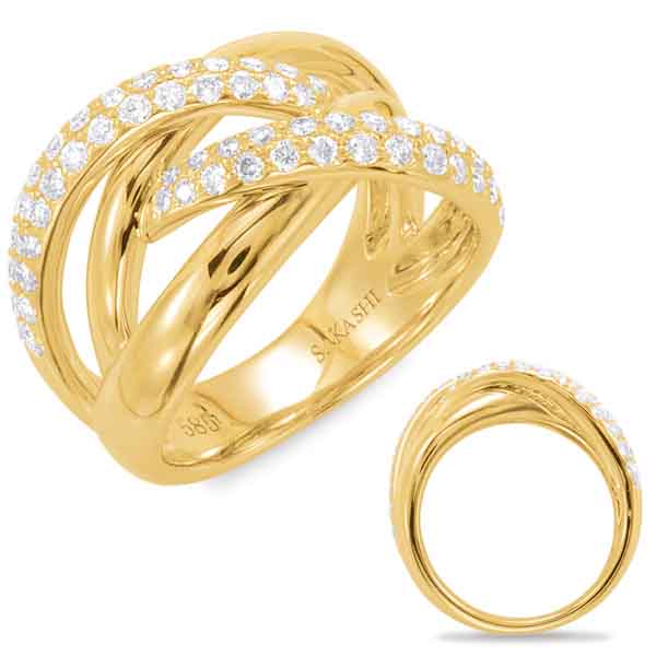 ELIE AZZI 0.72 ctw. YELLOW GOLD DIAMOND FASHION RING D4418YG