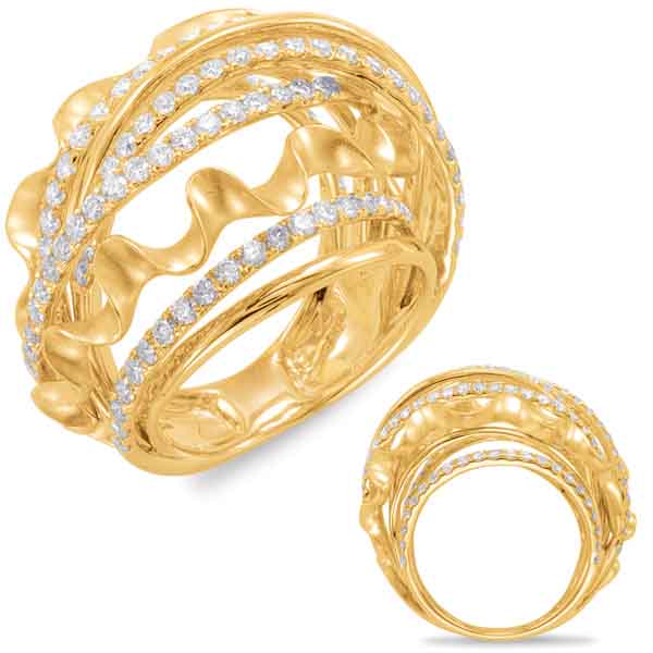 ELIE AZZI 1.87 ctw. YELLOW GOLD DIAMOND FASHION RING D4419YG